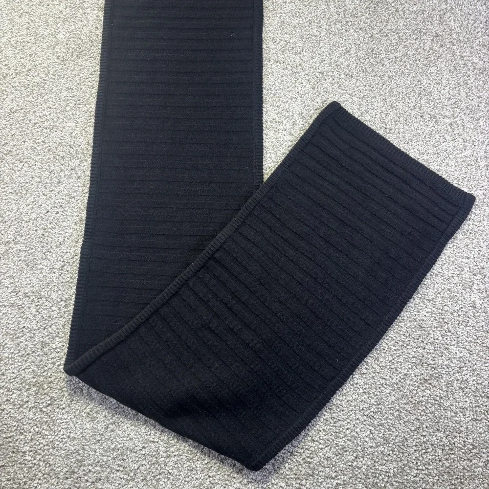 Pendleton Scarf Mens One Size Black Lambswool Blend Rib Knit Neck Warmer Winter
